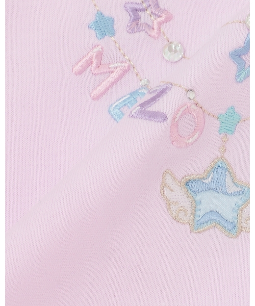 mezzo piano(メゾピアノ)の「ネックレス刺しゅう 袖フリル 半袖Tシャツ(Tシャツ/カットソー・キッズ・オフホワイト/ライラック・110cm/120cm/140cm/130cm)」の8枚目の写真