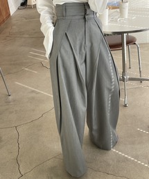 ハイウエストツイルタックチノワイドパンツ