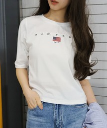 着回し力抜群の定番カジュアルT/USA刺繍ロゴTシャツ