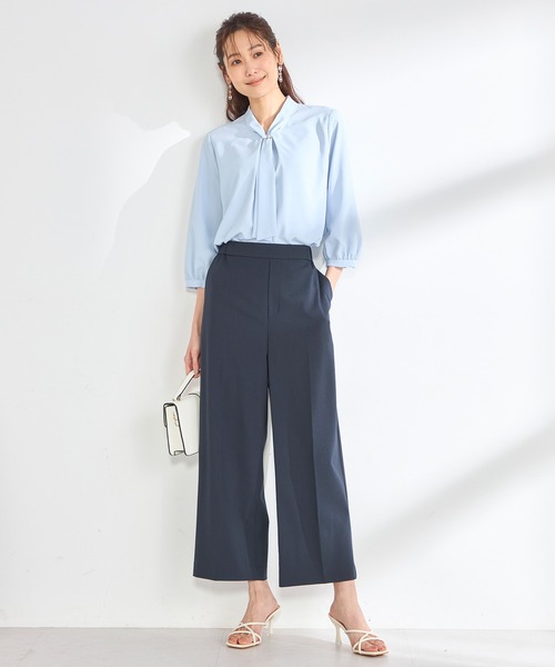 GALLORIA(ギャローリア)の「【キレメクパンツ】2WAYストレッチ・接触冷感 ワイドパンツ(その他パンツ・レディース・ライトグレー/ライトベージュ/ネイビー・L/LL/M/S)」の3枚目の写真
