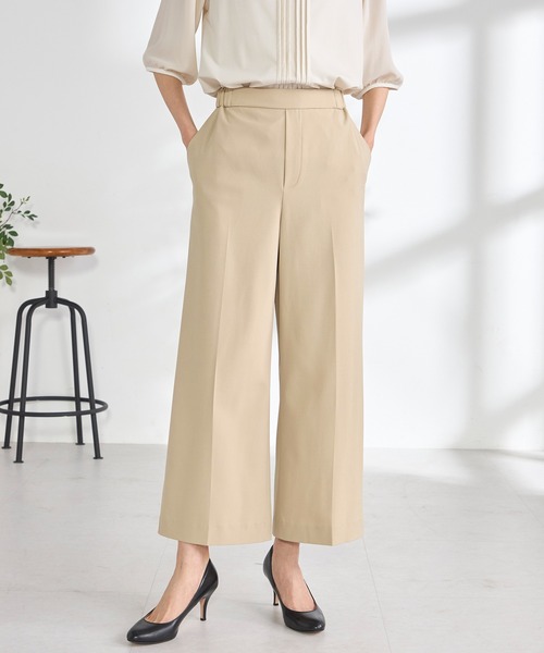 GALLORIA(ギャローリア)の「【キレメクパンツ】2WAYストレッチ・接触冷感 ワイドパンツ(その他パンツ・レディース・ライトグレー/ライトベージュ/ネイビー・L/LL/M/S)」の1枚目の写真