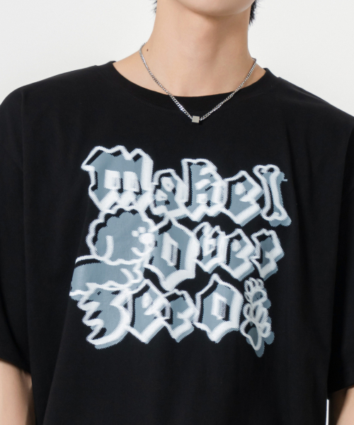 MOZMOZ(モズモズ)の「パピフィット オーバーサイズ 半袖Tシャツ ブラック(Tシャツ/カットソー・レディース・その他・1/2/3)」の4枚目の写真