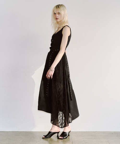 JOSE MOON(ジョゼムーン)の「FLOAT TUCK DRESS/フロートタックドレス(ワンピース・レディース・ブラック・38/36)」の4枚目の写真