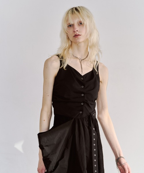 JOSE MOON(ジョゼムーン)の「FLOAT TUCK DRESS/フロートタックドレス(ワンピース・レディース・ブラック・38/36)」の6枚目の写真