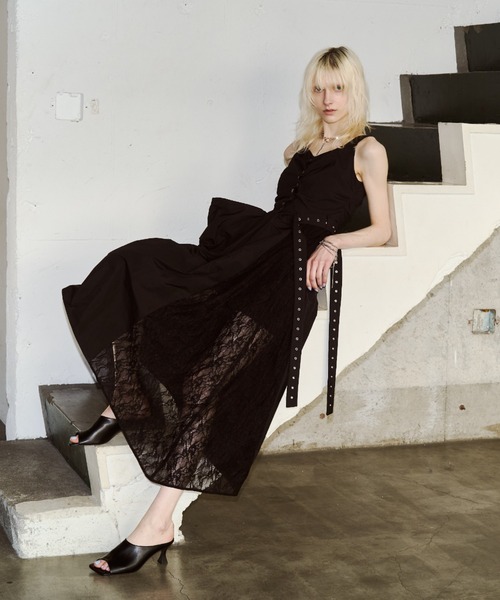 JOSE MOON(ジョゼムーン)の「FLOAT TUCK DRESS/フロートタックドレス(ワンピース・レディース・ブラック・38/36)」の17枚目の写真