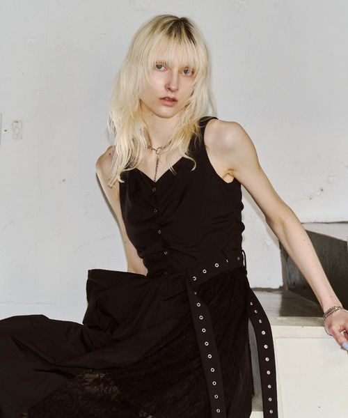 JOSE MOON(ジョゼムーン)の「FLOAT TUCK DRESS/フロートタックドレス(ワンピース・レディース・ブラック・38/36)」の18枚目の写真