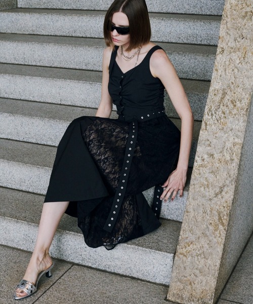 JOSE MOON(ジョゼムーン)の「FLOAT TUCK DRESS/フロートタックドレス(ワンピース・レディース・ブラック・38/36)」の21枚目の写真