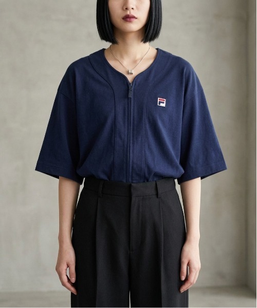 FILA（フィラ）の「S/S NO-COLLAR SHIRT（その他トップス・レディース・ネイビー/ブラック/アイボリー・XL/L/M/S）」の3枚目の写真