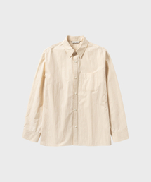 ソフトクランチCNクロップLSシャツ_PALE YELLOW
