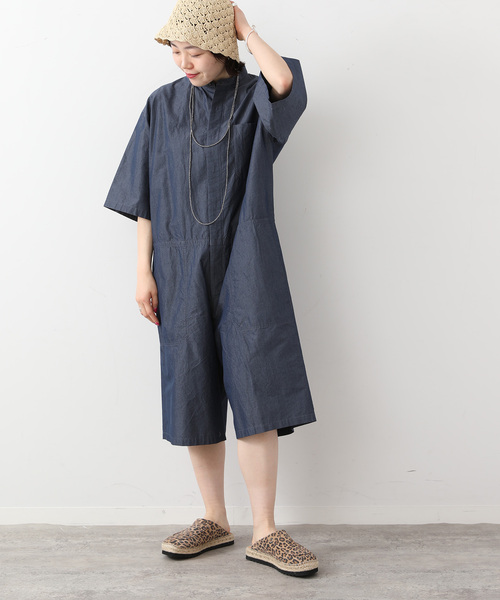 JOURNAL STANDARD LUXE(ジャーナルスタンダード ラックス)の「C/Cuタイプスタンドカラーハーフオールインワン(つなぎ/オールインワン・レディース・ブラウン系その他/ネイビー・FREE)」の8枚目の写真