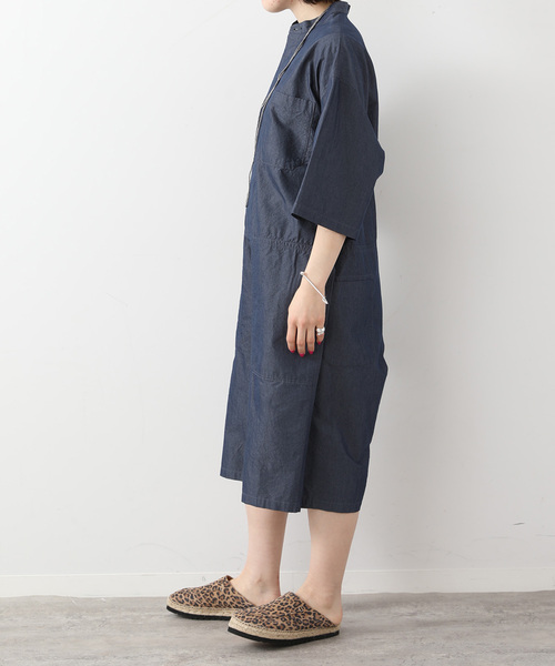 JOURNAL STANDARD LUXE(ジャーナルスタンダード ラックス)の「C/Cuタイプスタンドカラーハーフオールインワン(つなぎ/オールインワン・レディース・ブラウン系その他/ネイビー・FREE)」の9枚目の写真