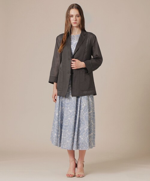 MACKINTOSH LONDON(マッキントッシュ ロンドン)の「リーフプリントタックギャザースカート(スカート・レディース・ベージュ/ブルー・38/36)」の6枚目の写真