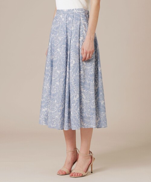 MACKINTOSH LONDON(マッキントッシュ ロンドン)の「リーフプリントタックギャザースカート(スカート・レディース・ベージュ/ブルー・38/36)」の10枚目の写真