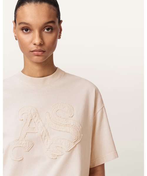 ALLSAINTS（オールセインツ）の「INSIGNIA OVERSIZED ETTA T-SHIRT | INSIGNIA オーバーサイズ ETTA Tシャツ（Tシャツ/カットソー・レディース・ピンク系その他・XS/S/M）」の2枚目の写真