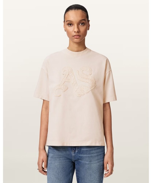 ALLSAINTS（オールセインツ）の「INSIGNIA OVERSIZED ETTA T-SHIRT | INSIGNIA オーバーサイズ ETTA Tシャツ（Tシャツ/カットソー・レディース・ピンク系その他・XS/S/M）」の4枚目の写真
