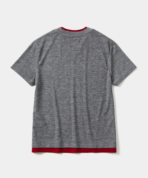 DNSR(ディーエヌエスアール)の「レイヤードVネックハーフTシャツグレー/レッド(Tシャツ/カットソー・メンズ・その他・MEDIUM/LARGE/X-LARGE/XX-LARGE)」の16枚目の写真