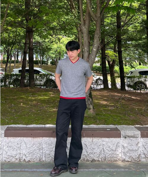 DNSR(ディーエヌエスアール)の「レイヤードVネックハーフTシャツグレー/レッド(Tシャツ/カットソー・メンズ・その他・MEDIUM/LARGE/X-LARGE/XX-LARGE)」の14枚目の写真