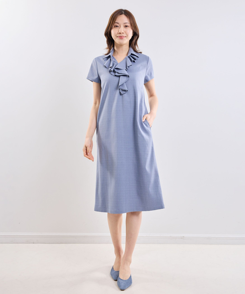 NARACAMICIE（ナラカミーチェ）の「【NARACAMICIE】襟付きフリルワンピース（ワンピース・レディース・グリーン/ピンク/ブラック/グレー/ブルー・M/L）」の15枚目の写真