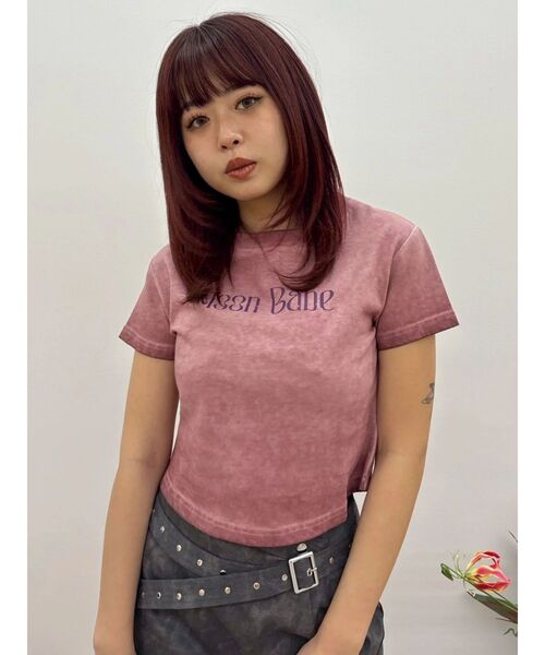 EVRIS(エヴリス)の「MOON BABE ロゴクロップドTシャツ(Tシャツ/カットソー・レディース・ピンク/ブラック/ホワイト・FREE)」の17枚目の写真