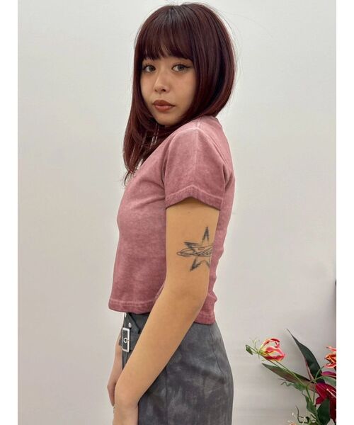 EVRIS(エヴリス)の「MOON BABE ロゴクロップドTシャツ(Tシャツ/カットソー・レディース・ピンク/ブラック/ホワイト・FREE)」の18枚目の写真