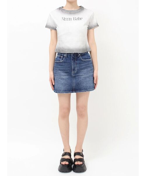 EVRIS(エヴリス)の「MOON BABE ロゴクロップドTシャツ(Tシャツ/カットソー・レディース・ピンク/ブラック/ホワイト・FREE)」の12枚目の写真