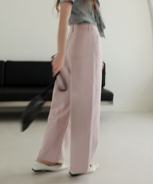 DONOBAN（ドノバン）の「ハイウエストカラーデニム（デニムパンツ・レディース・ライトグレー/ライトピンク・M/S）」の7枚目の写真