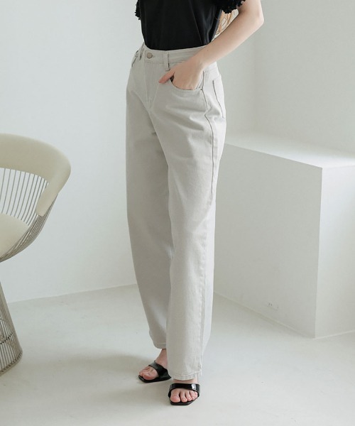DONOBAN（ドノバン）の「ハイウエストカラーデニム（デニムパンツ・レディース・ライトグレー/ライトピンク・M/S）」の18枚目の写真