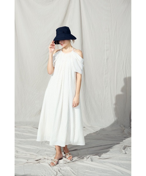 Estella.K(エステラケー)の「【Audire×Estella.K】After hours halter-neck dress/コールドショルダードレス(Audireコラボ)(ワンピース・レディース・グレー系その他/ブラック/ドット・FREE)」の11枚目の写真