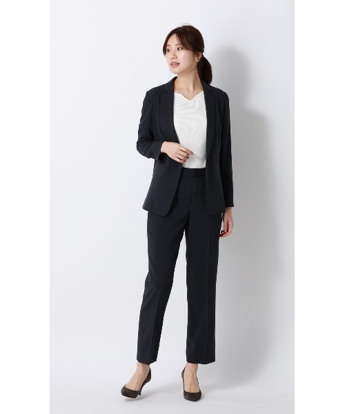 AOYAMA（アオヤマ）の「ストレートパンツ【COOLMAX】【涼】【セットアップ着用可】【裾上げ済み】（スーツパンツ・レディース・ネイビー・L/M/S/SS/3L/LL）」の9枚目の写真
