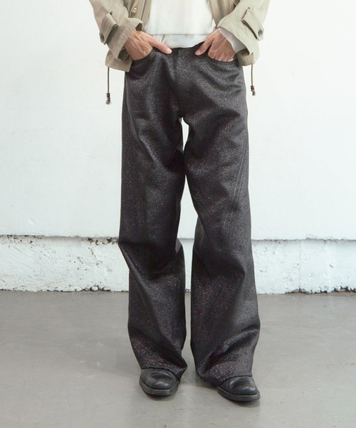 GLITTER TWILL 3D TWISTED WIDE LEG 5P PANTS（デニムパンツ