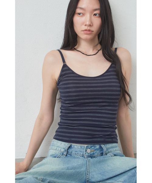 ANF.MUU(アンフムー)の「ベーシックキャミソール(キャミソール・レディース・ホワイト×ブラック/ブラック/ホワイト/ネイビー×ホワイト・FREE)」の4枚目の写真