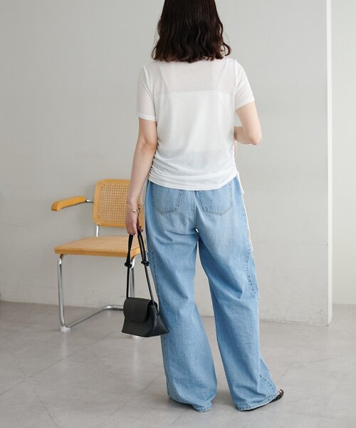 DISCOAT（ディスコート）の「【WEB限定】レイヤード風半袖プルオーバー（Tシャツ/カットソー・レディース・イエロー/ミント/オフホワイト/ブラック/アイボリー・FREE）」の16枚目の写真