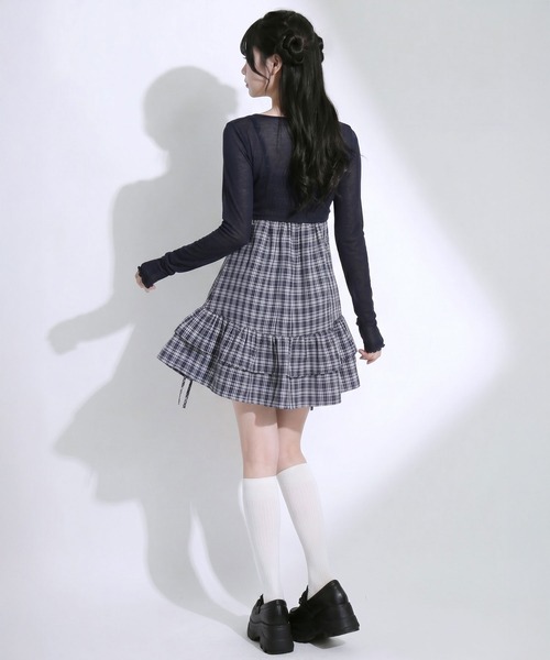 DearMyLoveRose(ディアマイラブローズ)の「アンサンブルドロストミニワンピース(ワンピース・レディース・チャコールグレー/ネイビー・M-L/LL~3L/L~LL)」の5枚目の写真