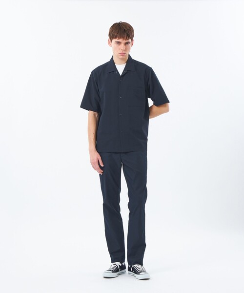 MACKINTOSH PHILOSOPHY(マッキントッシュ フィロソフィー)の「トロッター サッカーストレッチ 半袖オープンカラースナップボタンシャツ(シャツ/ブラウス・メンズ・ブルー系その他7/グレー系その他2/ネイビー・38/40)」の6枚目の写真