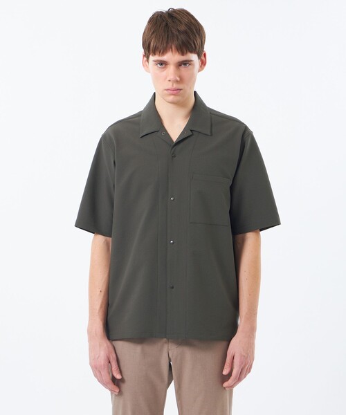 MACKINTOSH PHILOSOPHY(マッキントッシュ フィロソフィー)の「トロッター サッカーストレッチ 半袖オープンカラースナップボタンシャツ(シャツ/ブラウス・メンズ・ブルー系その他7/グレー系その他2/ネイビー・38/40)」の7枚目の写真