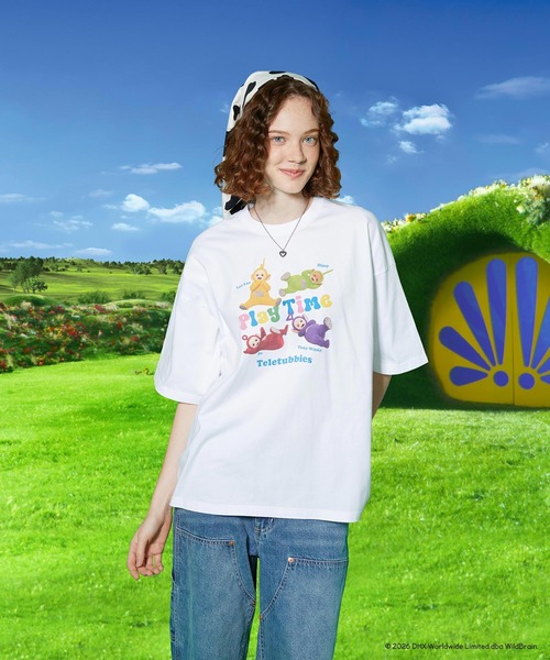 MILKFED.(ミルクフェド)の「MILKFED. / TELETUBBIES PLAYTIME WIDE S/S TEE(Tシャツ/カットソー・レディース・ライトピンク/ホワイト・ONE SIZE)」の2枚目の写真