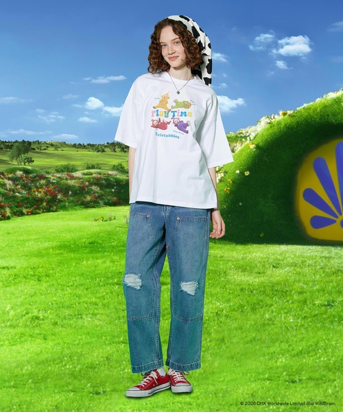 MILKFED.(ミルクフェド)の「MILKFED. / TELETUBBIES PLAYTIME WIDE S/S TEE(Tシャツ/カットソー・レディース・ライトピンク/ホワイト・ONE SIZE)」の4枚目の写真