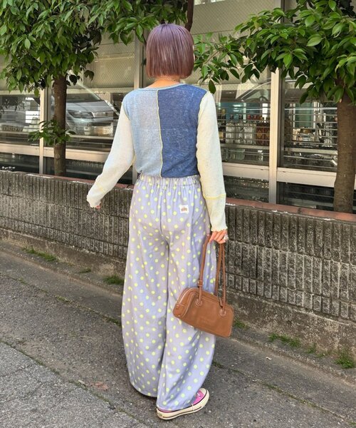 HELLO.SANFRANCISCO(ハローサンフランシスコ)の「【HELLO.SANFRANCISCO/ハローサンフランシスコ】配色切替ポコポコメロウTEE(Tシャツ/カットソー・レディース・イエロー/オレンジ・ONE SIZE)」の15枚目の写真