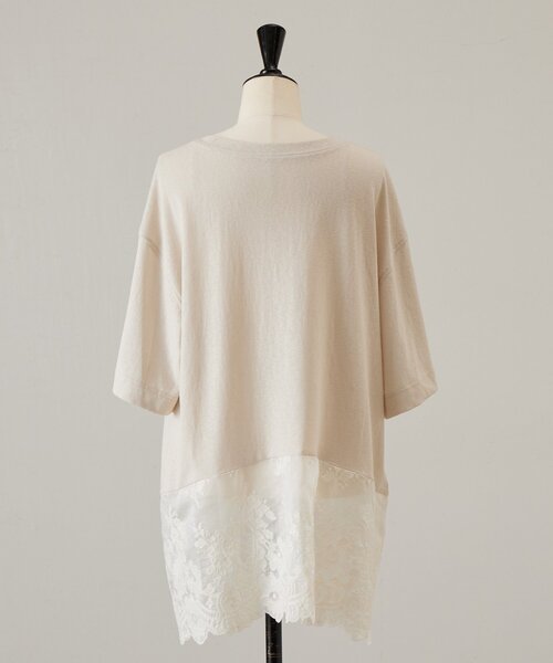 BEARDSLEY(ビアズリー)の「裾シアー刺繍Tee(Tシャツ/カットソー・レディース・ブラック/ベージュ・FREE)」の6枚目の写真