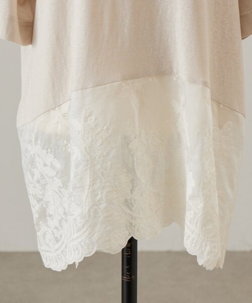 BEARDSLEY(ビアズリー)の「裾シアー刺繍Tee(Tシャツ/カットソー・レディース・ブラック/ベージュ・FREE)」の9枚目の写真