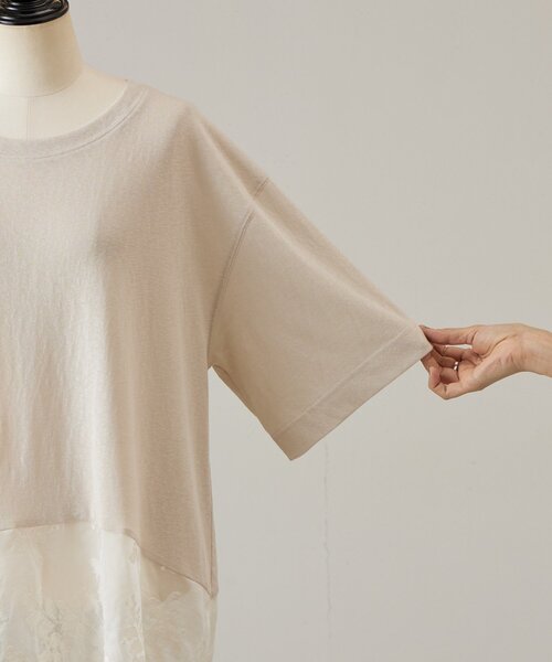 BEARDSLEY(ビアズリー)の「裾シアー刺繍Tee(Tシャツ/カットソー・レディース・ブラック/ベージュ・FREE)」の11枚目の写真