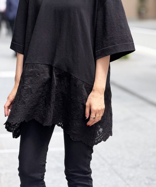 BEARDSLEY(ビアズリー)の「裾シアー刺繍Tee(Tシャツ/カットソー・レディース・ブラック/ベージュ・FREE)」の20枚目の写真