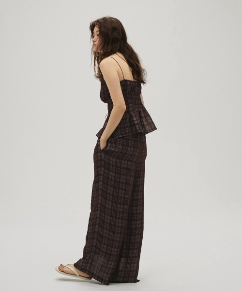 TODAYFUL(トゥデイフル)の「Check Jacquard Camisole(キャミソール・レディース・チョコ/セージグリーン・FREE)」の10枚目の写真