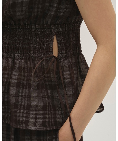 TODAYFUL(トゥデイフル)の「Check Jacquard Camisole(キャミソール・レディース・チョコ/セージグリーン・FREE)」の12枚目の写真