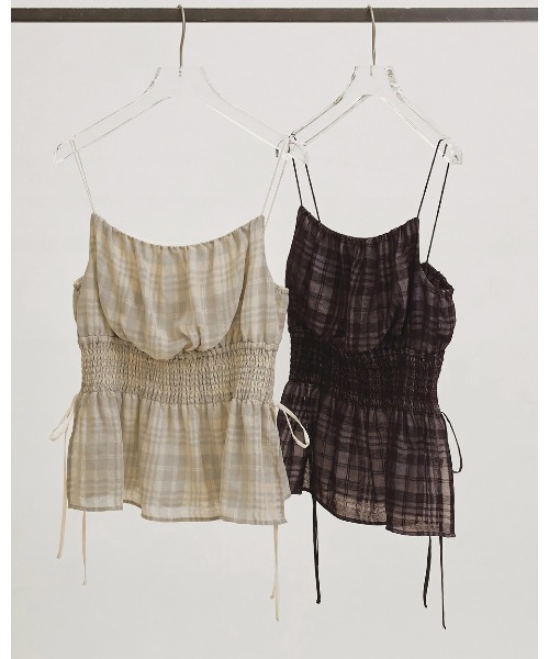 TODAYFUL(トゥデイフル)の「Check Jacquard Camisole(キャミソール・レディース・チョコ/セージグリーン・FREE)」の13枚目の写真