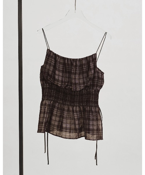 TODAYFUL(トゥデイフル)の「Check Jacquard Camisole(キャミソール・レディース・チョコ/セージグリーン・FREE)」の15枚目の写真