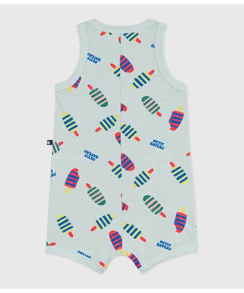 PETIT BATEAU（プチバトー）の「プリントショートロンパース（ロンパース・キッズ・ライトブルー・12MONTH/18MONTH/24MONTH）」の5枚目の写真