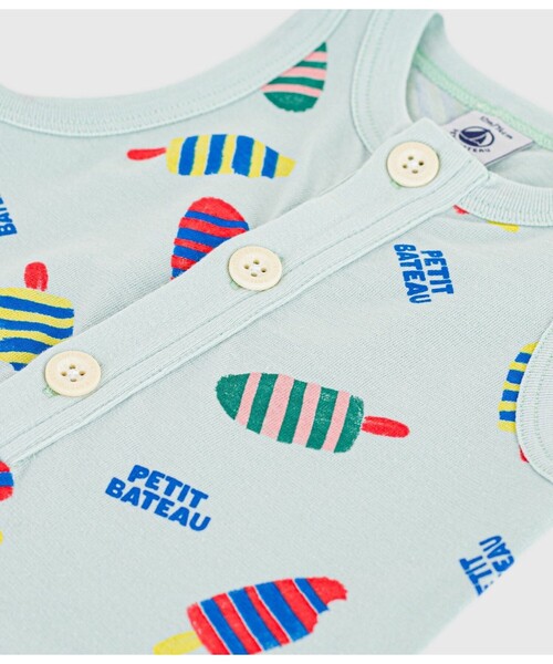 PETIT BATEAU（プチバトー）の「プリントショートロンパース（ロンパース・キッズ・ライトブルー・12MONTH/18MONTH/24MONTH）」の6枚目の写真