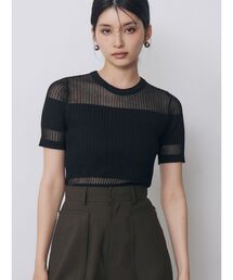 シアーミックスハーフニット 夏服