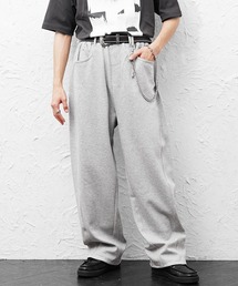 MinoriTY | 【MinoriTY】ベルト・チェーン付ワイドスウェットパンツ ウォレットチェーン ベルト セット メンズ 春服 夏服(その他パンツ)
